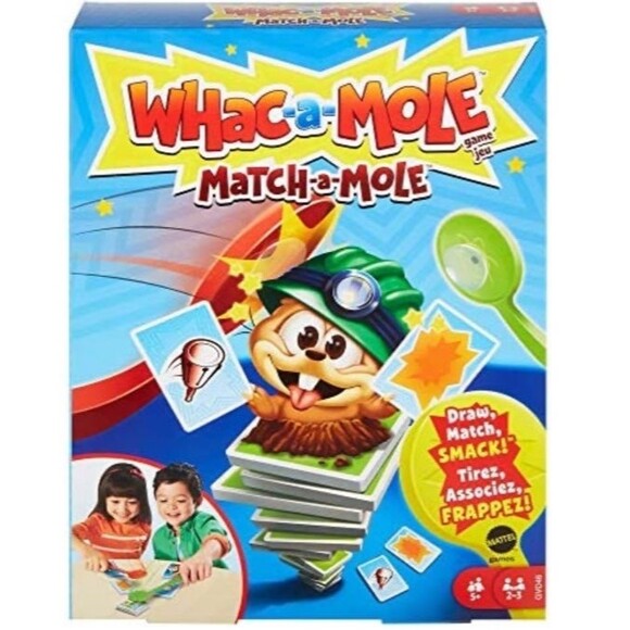 WHAC-A-MOLE Match-A-MOLE Kids Card Matching Game with Mole Smackers Games Toy S - Picture 4 of 7